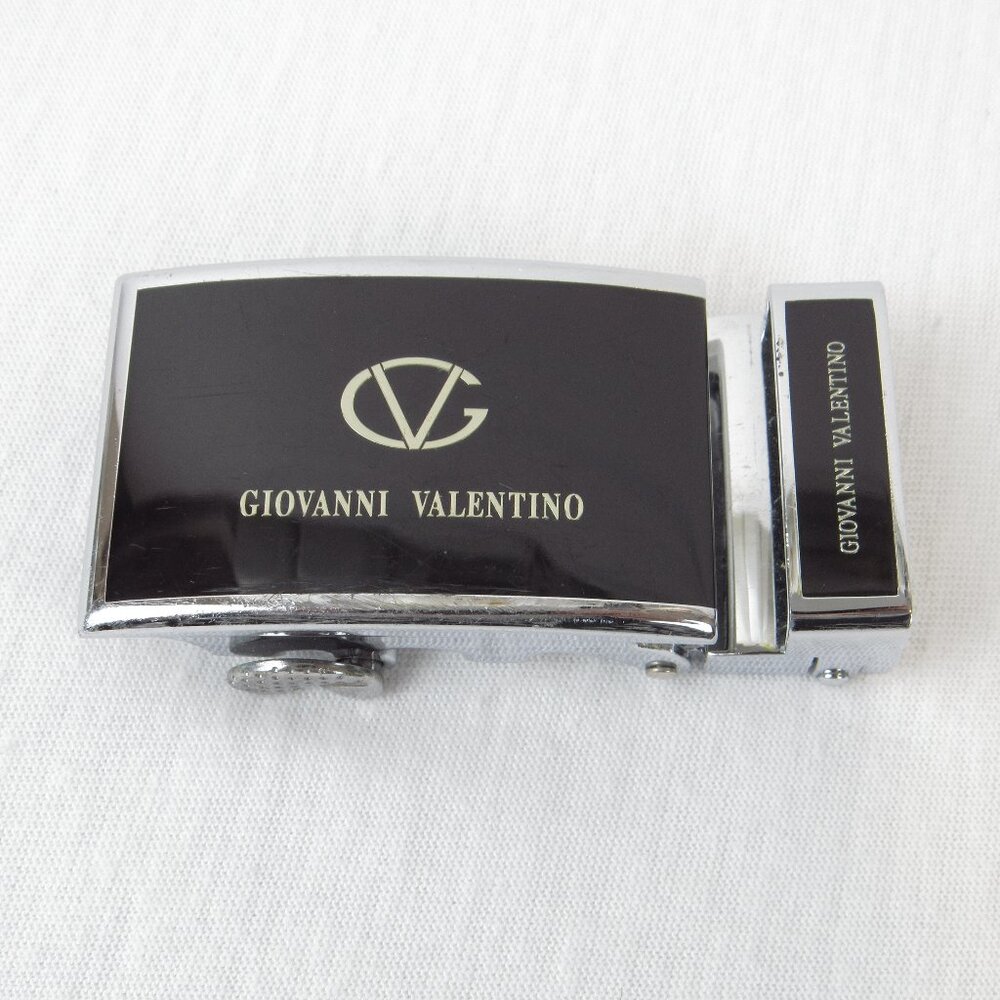 Giovanni Valentino Ratchet Belt Buckle Silver Black Tone